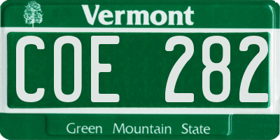 VT license plate COE282