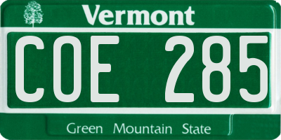 VT license plate COE285
