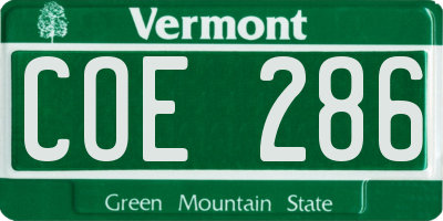 VT license plate COE286