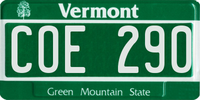VT license plate COE290