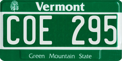 VT license plate COE295