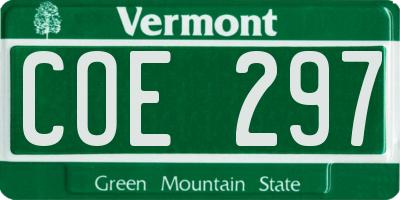 VT license plate COE297