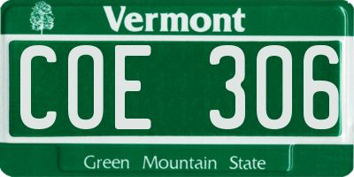 VT license plate COE306