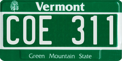 VT license plate COE311