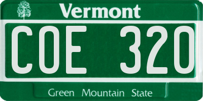 VT license plate COE320
