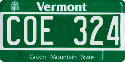 VT license plate COE324