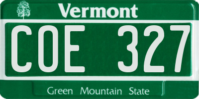 VT license plate COE327