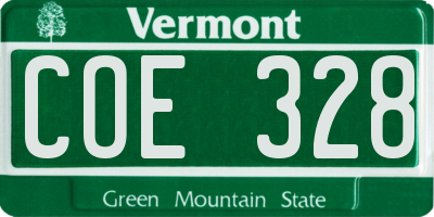 VT license plate COE328