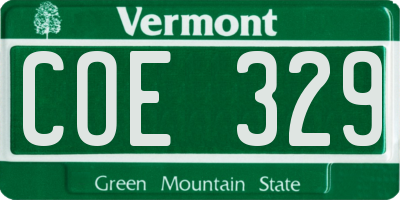 VT license plate COE329
