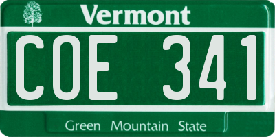 VT license plate COE341