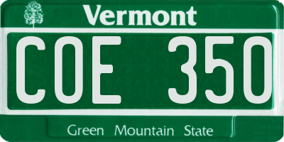 VT license plate COE350