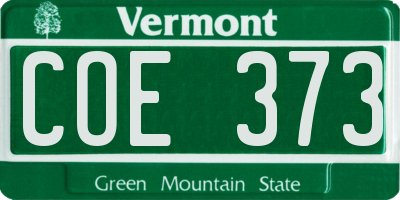 VT license plate COE373