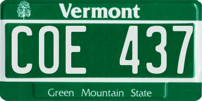 VT license plate COE437
