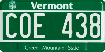 VT license plate COE438