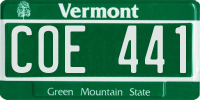VT license plate COE441