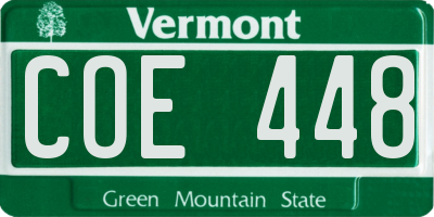 VT license plate COE448