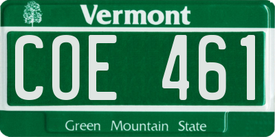 VT license plate COE461