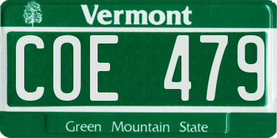 VT license plate COE479