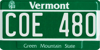 VT license plate COE480