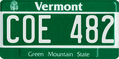 VT license plate COE482
