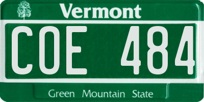 VT license plate COE484