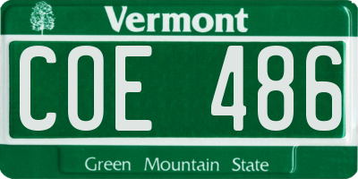 VT license plate COE486