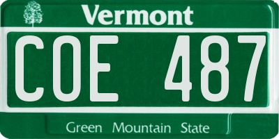 VT license plate COE487