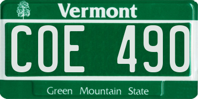 VT license plate COE490