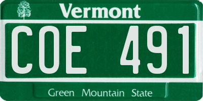 VT license plate COE491