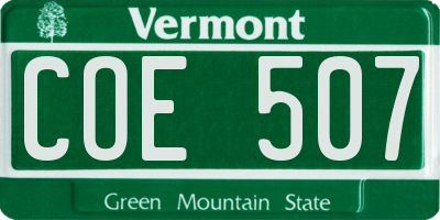 VT license plate COE507