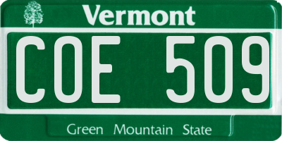VT license plate COE509