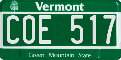 VT license plate COE517