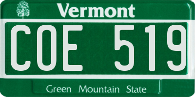VT license plate COE519