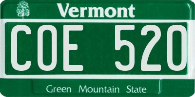 VT license plate COE520