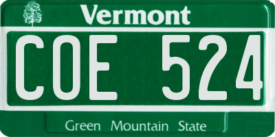 VT license plate COE524