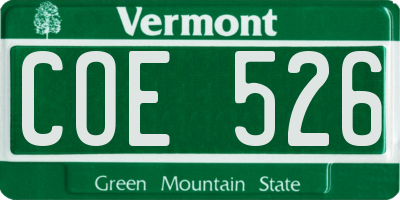 VT license plate COE526