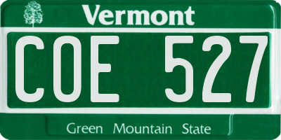 VT license plate COE527