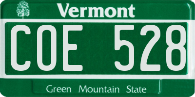 VT license plate COE528