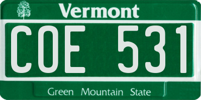 VT license plate COE531