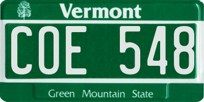 VT license plate COE548