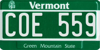 VT license plate COE559