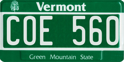 VT license plate COE560