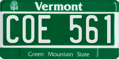 VT license plate COE561
