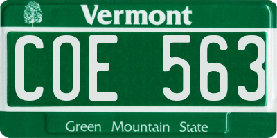 VT license plate COE563
