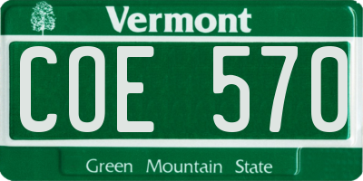 VT license plate COE570