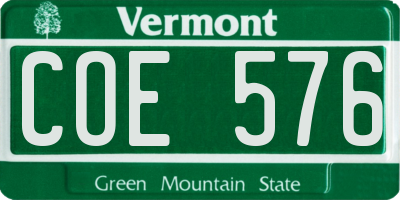 VT license plate COE576
