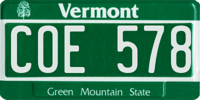 VT license plate COE578