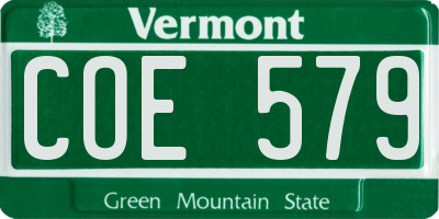 VT license plate COE579