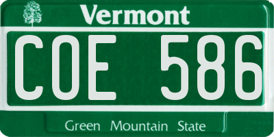 VT license plate COE586