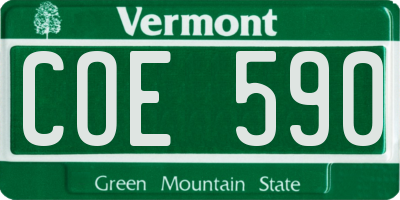 VT license plate COE590
